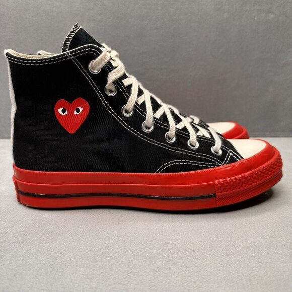 Converse Black and Red High-Top Sneakers - Picture 1 of 8
